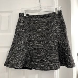 J. Crew Black, White and Silver Flippy Mini Skirt Size 0